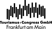 Stilisiertes Skyline-Design aus vertikalen Linien über dem Firmennamen in schwarzer Schrift.