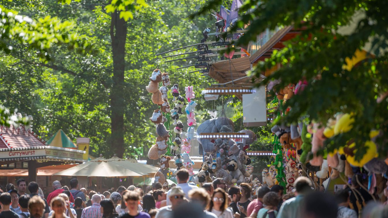 Visitors stroll through the forest and visit the various attractions