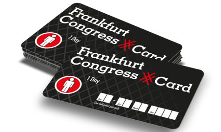 Example of a Frankfurt Congress Card for conference participants.