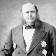 Freiherr Mayer Carl von Rothschild, älterer Herr mit Glatze, vollem Backenbart und festlichem Anzug, geschmückt mit Orden, 19. Jahrhundert.